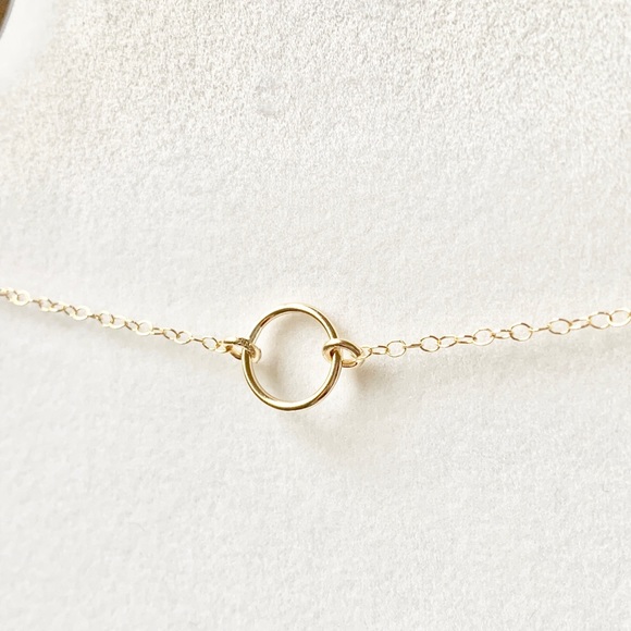 14KGF Mini O Ring Circle Choker Necklace